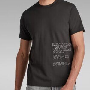 G‑Star Men's Script T‑Shirt — Text Graphic Tee, Men’s Size L